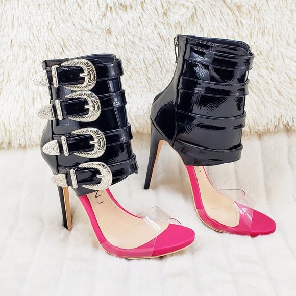 Mac J Shoes - Western Inspired Buckle Multi Strap 5" High Heel Bridget